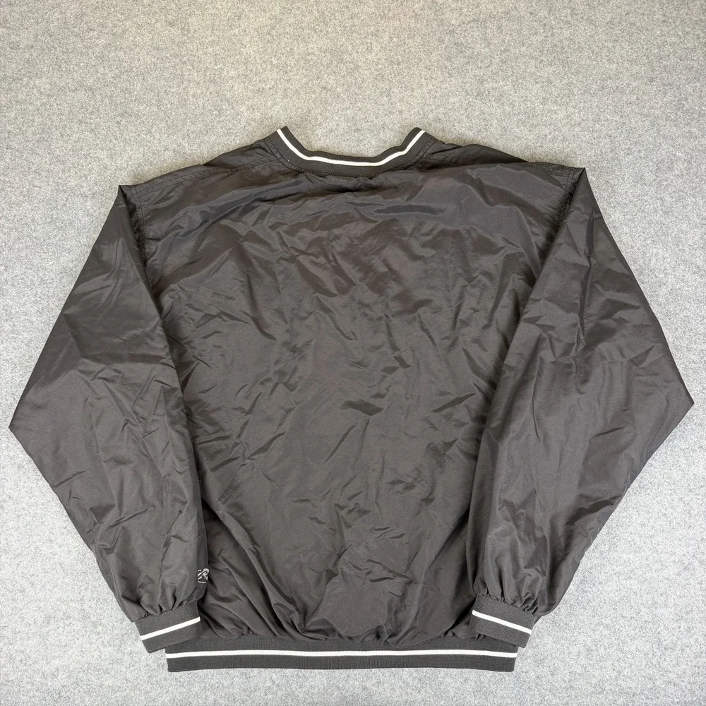 Rawlings Vintage Men's XL Windshirt Pullover V-Neck Jacket Windbreaker Black